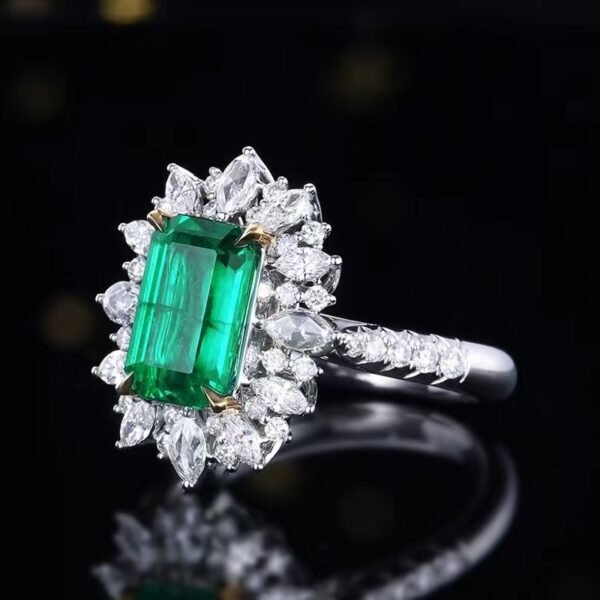 微信图片_202408061023491 SGARIT Fine Jewelry Factory Customized Solid 18k White Gold 2.46 Carats Emerald Cut Jewellery Classic Engagement Anniversary Vivid Green Natural Gemstone Emerald Ring