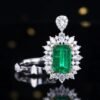 微信图片_202408061023493 SGARIT Fine Jewelry Factory Customized Solid 18k White Gold 2.46 Carats Emerald Cut Jewellery Classic Engagement Anniversary Vivid Green Natural Gemstone Emerald Ring
