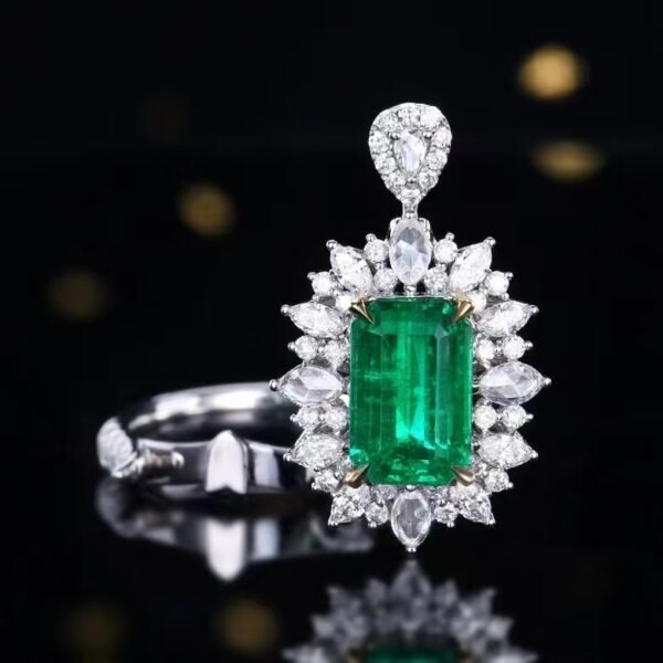 微信图片_202408061023493 SGARIT Fine Jewelry Factory Customized Solid 18k White Gold 2.46 Carats Emerald Cut Jewellery Classic Engagement Anniversary Vivid Green Natural Gemstone Emerald Ring