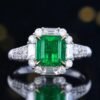 SGARIT Fine Jewelry Manufacturer Customized Solid 18k White Gold 1.83 Carats Emerald Cut Jewellery Classic Engagement Anniversary Wharton Green Natural Gemstone Emerald Pendant/Ring