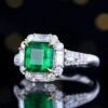 SGARIT Fine Jewelry Manufacturer Customized Solid 18k White Gold 1.83 Carats Emerald Cut Jewellery Classic Engagement Anniversary Wharton Green Natural Gemstone Emerald Pendant/Ring