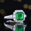 SGARIT Fine Jewelry Manufacturer Customized Solid 18k White Gold 1.83 Carats Emerald Cut Jewellery Classic Engagement Anniversary Wharton Green Natural Gemstone Emerald Pendant/Ring