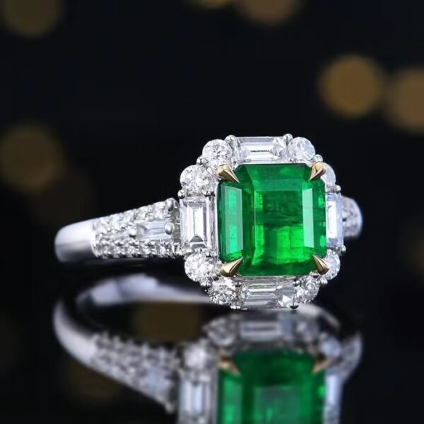 SGARIT Fine Jewelry Manufacturer Customized Solid 18k White Gold 1.83 Carats Emerald Cut Jewellery Classic Engagement Anniversary Wharton Green Natural Gemstone Emerald Pendant/Ring