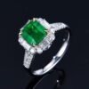 SGARIT Fine Jewelry Manufacturer Customized Solid 18k White Gold 1.83 Carats Emerald Cut Jewellery Classic Engagement Anniversary Wharton Green Natural Gemstone Emerald Pendant/Ring