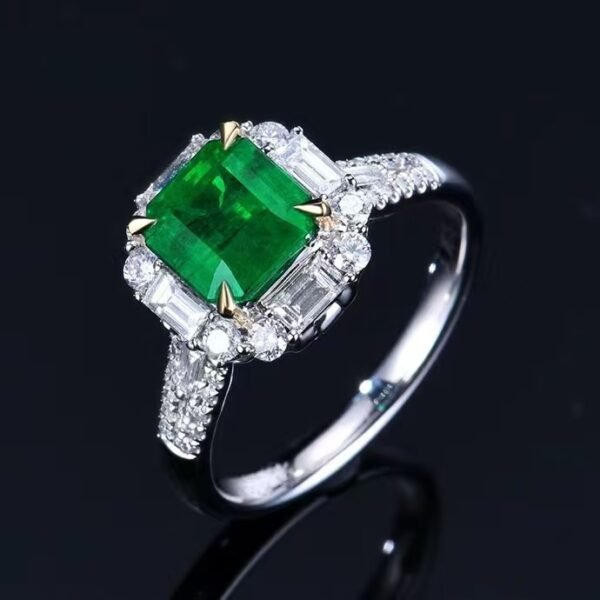 SGARIT Fine Jewelry Manufacturer Customized Solid 18k White Gold 1.83 Carats Emerald Cut Jewellery Classic Engagement Anniversary Wharton Green Natural Gemstone Emerald Pendant/Ring