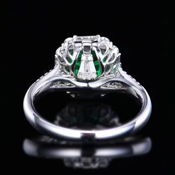 SGARIT Fine Jewelry Manufacturer Customized Solid 18k White Gold 1.83 Carats Emerald Cut Jewellery Classic Engagement Anniversary Wharton Green Natural Gemstone Emerald Pendant/Ring