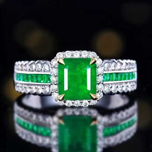 微信图片_20240806102504 SGARIT Fine Jewelry Factory Customized Solid 18k White Gold 1.42 Carats Emerald Cut Jewellery Classic Engagement Anniversary Green Natural Gemstone Emerald Ring