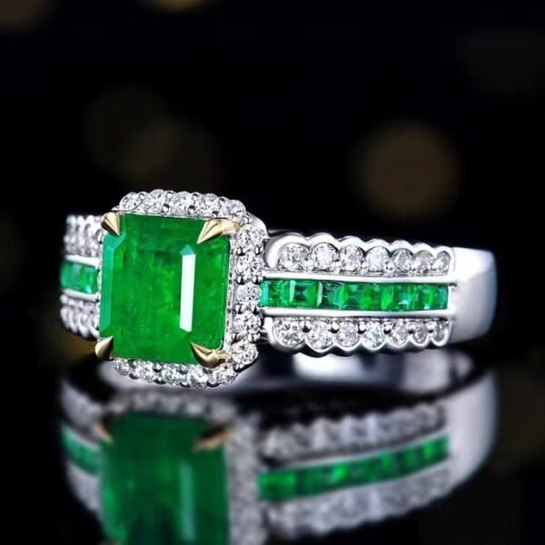 微信图片_20240806102505 SGARIT Fine Jewelry Factory Customized Solid 18k White Gold 1.42 Carats Emerald Cut Jewellery Classic Engagement Anniversary Green Natural Gemstone Emerald Ring