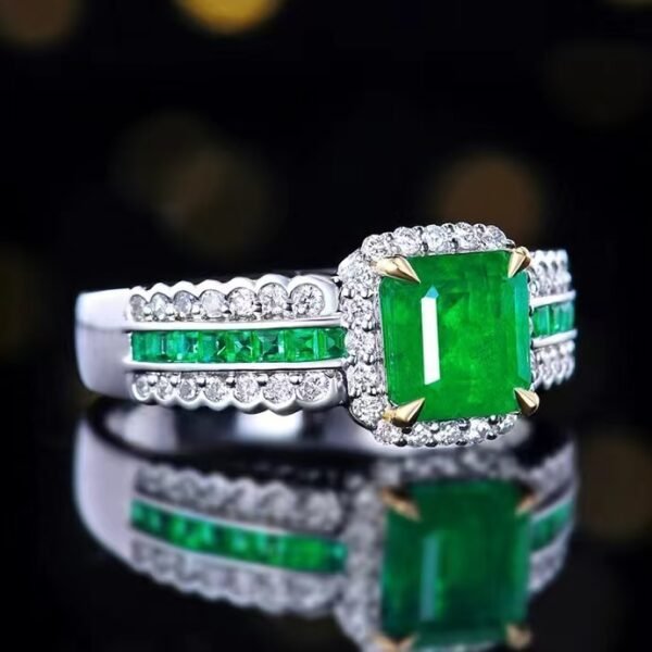 微信图片_202408061025051 SGARIT Fine Jewelry Factory Customized Solid 18k White Gold 1.42 Carats Emerald Cut Jewellery Classic Engagement Anniversary Green Natural Gemstone Emerald Ring