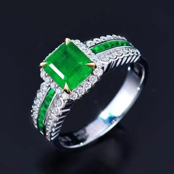 微信图片_202408061025056 SGARIT Fine Jewelry Factory Customized Solid 18k White Gold 1.42 Carats Emerald Cut Jewellery Classic Engagement Anniversary Green Natural Gemstone Emerald Ring