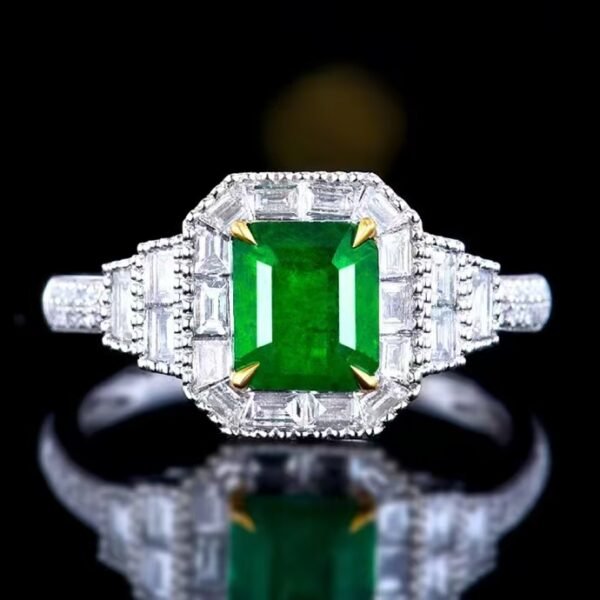 微信图片_20240806102522 SGARIT Fine Jewelry Factory Customized Solid 18k White Gold 1.29 Carats Emerald Cut Jewellery Classic Engagement Anniversary Vivid Green Natural Gemstone Emerald Ring