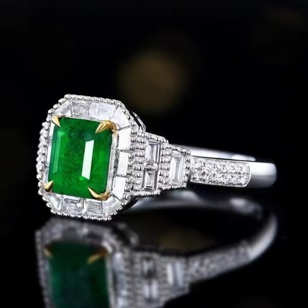 微信图片_202408061025221 SGARIT Fine Jewelry Factory Customized Solid 18k White Gold 1.29 Carats Emerald Cut Jewellery Classic Engagement Anniversary Vivid Green Natural Gemstone Emerald Ring