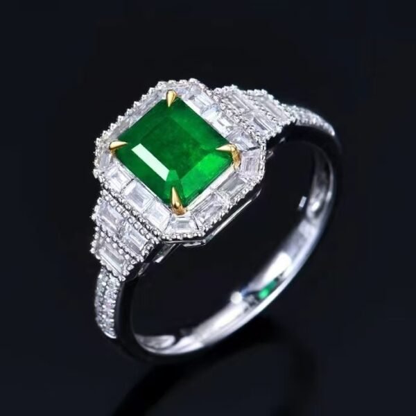 微信图片_20240806102523 SGARIT Fine Jewelry Factory Customized Solid 18k White Gold 1.29 Carats Emerald Cut Jewellery Classic Engagement Anniversary Vivid Green Natural Gemstone Emerald Ring