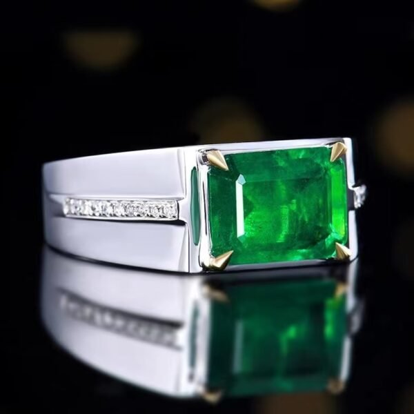 微信图片_202408061025412 SGARIT Fine Jewelry Factory Customized Solid 18k White Gold 2.12 Carats Emerald Cut Jewellery Classic Engagement Anniversary Vivid Green Natural Gemstone Emerald Ring