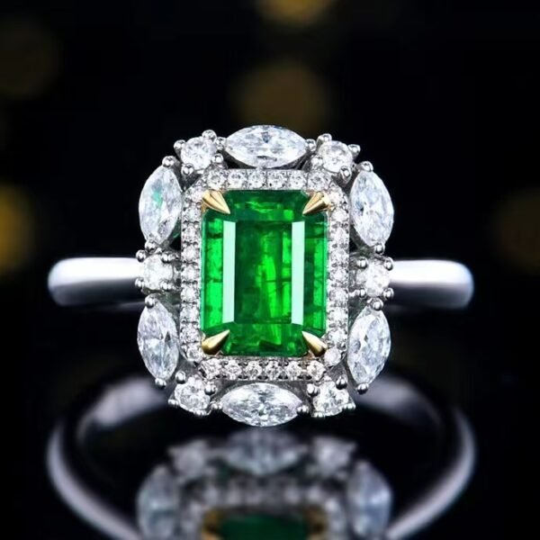 微信图片_20240806102559 SGARIT Fine Jewelry Factory Customized Solid 18k White Gold 1.23 Carats Emerald Cut Jewellery Classic Engagement Anniversary Wharton Green Natural Gemstone Emerald Ring