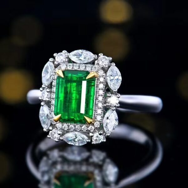 微信图片_202408061025591 SGARIT Fine Jewelry Factory Customized Solid 18k White Gold 1.23 Carats Emerald Cut Jewellery Classic Engagement Anniversary Wharton Green Natural Gemstone Emerald Ring