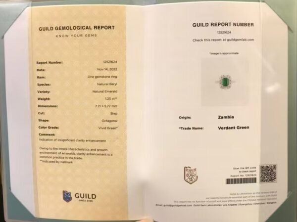 微信图片_202408061026001 SGARIT Fine Jewelry Factory Customized Solid 18k White Gold 1.23 Carats Emerald Cut Jewellery Classic Engagement Anniversary Wharton Green Natural Gemstone Emerald Ring
