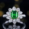 SGARIT Fine Jewelry Manufacturer Customized Solid 18k White Gold 1.13 Carats Emerald Cut Jewellery Classic Engagement Anniversary Wharton Green Natural Gemstone Emerald Pendant/Ring