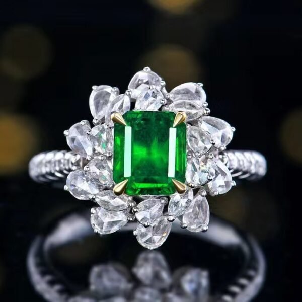 SGARIT Fine Jewelry Manufacturer Customized Solid 18k White Gold 1.13 Carats Emerald Cut Jewellery Classic Engagement Anniversary Wharton Green Natural Gemstone Emerald Pendant/Ring