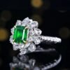 SGARIT Fine Jewelry Manufacturer Customized Solid 18k White Gold 1.13 Carats Emerald Cut Jewellery Classic Engagement Anniversary Wharton Green Natural Gemstone Emerald Pendant/Ring