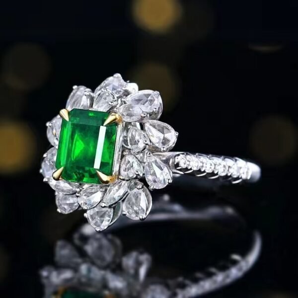 SGARIT Fine Jewelry Manufacturer Customized Solid 18k White Gold 1.13 Carats Emerald Cut Jewellery Classic Engagement Anniversary Wharton Green Natural Gemstone Emerald Pendant/Ring