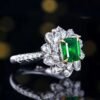 SGARIT Fine Jewelry Manufacturer Customized Solid 18k White Gold 1.13 Carats Emerald Cut Jewellery Classic Engagement Anniversary Wharton Green Natural Gemstone Emerald Pendant/Ring