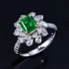 SGARIT Fine Jewelry Manufacturer Customized Solid 18k White Gold 1.13 Carats Emerald Cut Jewellery Classic Engagement Anniversary Wharton Green Natural Gemstone Emerald Pendant/Ring