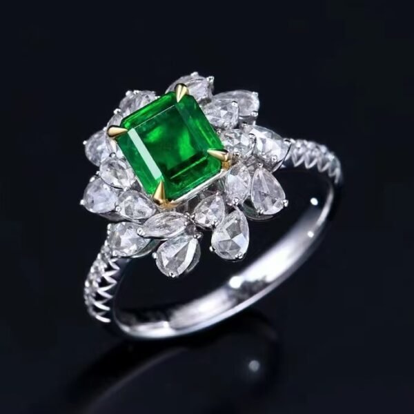 SGARIT Fine Jewelry Manufacturer Customized Solid 18k White Gold 1.13 Carats Emerald Cut Jewellery Classic Engagement Anniversary Wharton Green Natural Gemstone Emerald Pendant/Ring