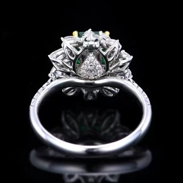 SGARIT Fine Jewelry Manufacturer Customized Solid 18k White Gold 1.13 Carats Emerald Cut Jewellery Classic Engagement Anniversary Wharton Green Natural Gemstone Emerald Pendant/Ring