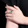 SGARIT Fine Jewelry Manufacturer Customized Solid 18k White Gold 1.13 Carats Emerald Cut Jewellery Classic Engagement Anniversary Wharton Green Natural Gemstone Emerald Pendant/Ring