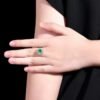 SGARIT Fine Jewelry Manufacturer Customized Solid 18k White Gold 1.13 Carats Emerald Cut Jewellery Classic Engagement Anniversary Wharton Green Natural Gemstone Emerald Pendant/Ring