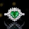 微信图片_20240806102627 SGARIT Fine Jewelry Factory Customized Solid 18k White Gold 1.43 Carats Heart Cut Jewellery Classic Engagement Anniversary Wharton Green Natural Gemstone Emerald Ring