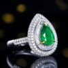 微信图片_20240806102645 SGARIT Fine Jewelry Factory Customized Solid 18k White Gold 1.5 Carats Pear Cut Jewellery Classic Engagement Anniversary Vivid Green Natural Gemstone Emerald Ring