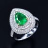 微信图片_202408061026451 SGARIT Fine Jewelry Factory Customized Solid 18k White Gold 1.5 Carats Pear Cut Jewellery Classic Engagement Anniversary Vivid Green Natural Gemstone Emerald Ring