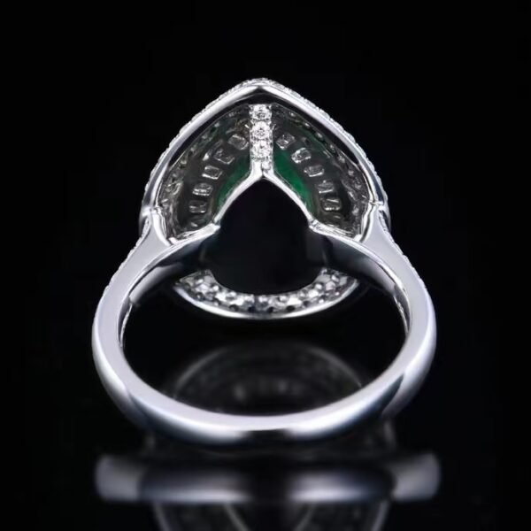 微信图片_202408061026452 SGARIT Fine Jewelry Factory Customized Solid 18k White Gold 1.5 Carats Pear Cut Jewellery Classic Engagement Anniversary Vivid Green Natural Gemstone Emerald Ring