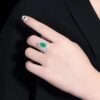 微信图片_202408061026455 SGARIT Fine Jewelry Factory Customized Solid 18k White Gold 1.5 Carats Pear Cut Jewellery Classic Engagement Anniversary Vivid Green Natural Gemstone Emerald Ring
