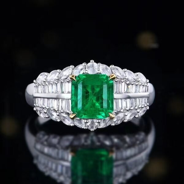 微信图片_20240806102659 SGARIT Fine Jewelry Factory Customized Solid 18k White Gold 1.49 Carats Emerald Cut Jewellery Classic Engagement Anniversary Vivid Green Natural Gemstone Emerald Ring