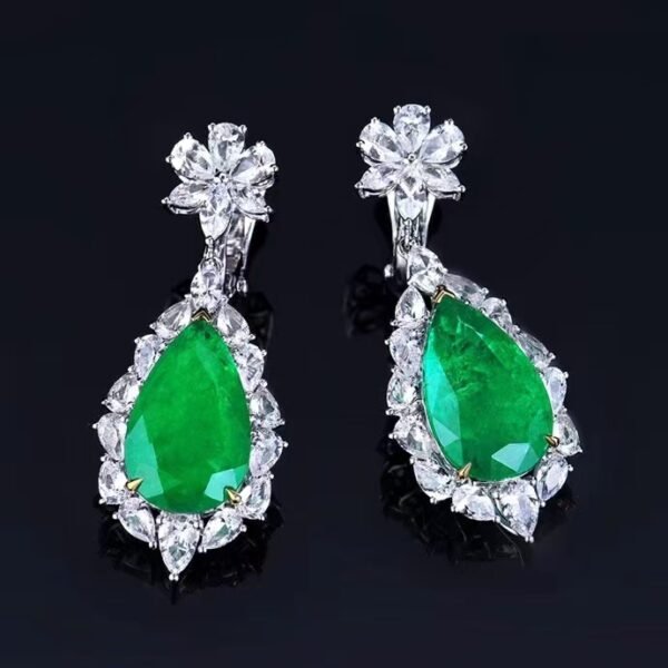微信图片_202408061027323 SGARIT Fine Jewelry Manufacturer Custom Real 18k White Gold 10.24 Carats Pear Cut Jewellery Luxury Natural Gemstone Emerald Earrings