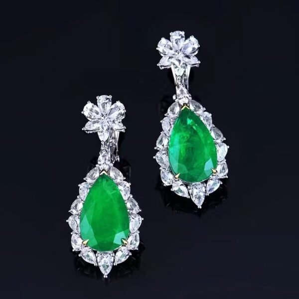 微信图片_202408061027324 SGARIT Fine Jewelry Manufacturer Custom Real 18k White Gold 10.24 Carats Pear Cut Jewellery Luxury Natural Gemstone Emerald Earrings