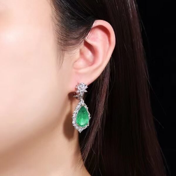 微信图片_202408061027332 SGARIT Fine Jewelry Manufacturer Custom Real 18k White Gold 10.24 Carats Pear Cut Jewellery Luxury Natural Gemstone Emerald Earrings