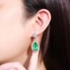 微信图片_202408061027333 SGARIT Fine Jewelry Manufacturer Custom Real 18k White Gold 10.24 Carats Pear Cut Jewellery Luxury Natural Gemstone Emerald Earrings