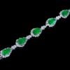 SGARIT Fine Jewelry Factory Custom Real 18k White Gold 22.42 Carats Pear Cut Jewellery Luxury Natural Gemstone Engagement Anniversary Vivd Green Emerald Bracelet