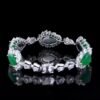 SGARIT Fine Jewelry Factory Custom Real 18k White Gold 22.42 Carats Pear Cut Jewellery Luxury Natural Gemstone Engagement Anniversary Vivd Green Emerald Bracelet