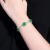 SGARIT Fine Jewelry Factory Custom Real 18k White Gold 22.42 Carats Pear Cut Jewellery Luxury Natural Gemstone Engagement Anniversary Vivd Green Emerald Bracelet