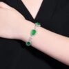 SGARIT Fine Jewelry Factory Custom Real 18k White Gold 22.42 Carats Pear Cut Jewellery Luxury Natural Gemstone Engagement Anniversary Vivd Green Emerald Bracelet