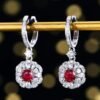 微信图片_202408061028061 SGARIT Fine Jewelry Manufacturer Custom Real 18k White Gold 0.66 Carats Round Brilliant Cut Jewellery Luxury Natural Gemstone Unburnt Pigeon Red Ruby Earrings
