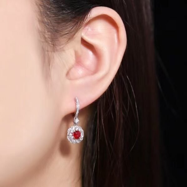 微信图片_202408061028073 SGARIT Fine Jewelry Manufacturer Custom Real 18k White Gold 0.66 Carats Round Brilliant Cut Jewellery Luxury Natural Gemstone Unburnt Pigeon Red Ruby Earrings