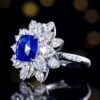SGARIT Fine Jewelry Factory Customized Solid 18k White Gold 4.03 Carats Cushion Cut Jewellery Classic Engagement Anniversary Natural Sri Lanka Royal Blue Sapphire Gemstone Ring/Pendant