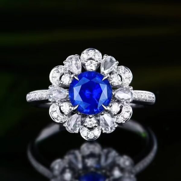 微信图片_20240806102939 SGARIT Fine Jewelry Factory Customized Solid 18k White Gold 1.25 Carats Round Brilliant Cut Jewellery Classic Engagement Anniversary Natural Sri Lanka Cornflower Blue Sapphire Gemstone Ring