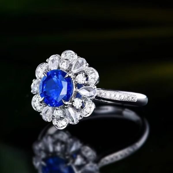 微信图片_202408061029391 SGARIT Fine Jewelry Factory Customized Solid 18k White Gold 1.25 Carats Round Brilliant Cut Jewellery Classic Engagement Anniversary Natural Sri Lanka Cornflower Blue Sapphire Gemstone Ring